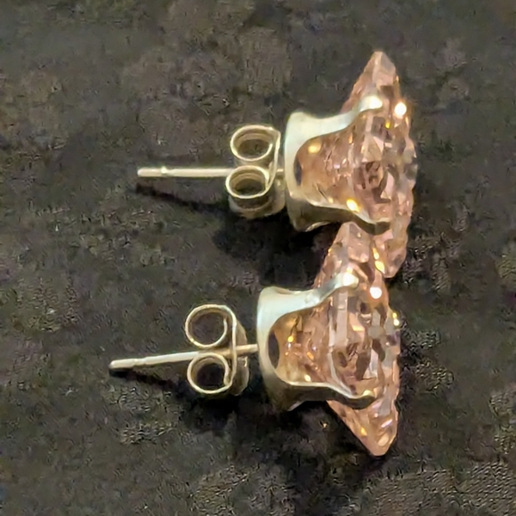 🆕 Pink Simulated Topaz CZ Earrings 925 Sterling Silver Earrings - Picture 7 of 9
